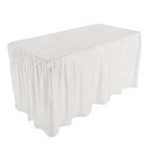 4 foot white rectangular table cloth
